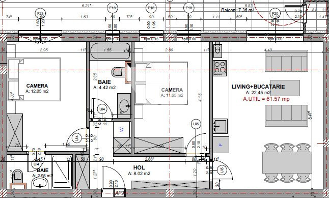 Apartament 3 camere 2 bai boxa si balcon etaj 3 - Doamna Stanca Sibiu