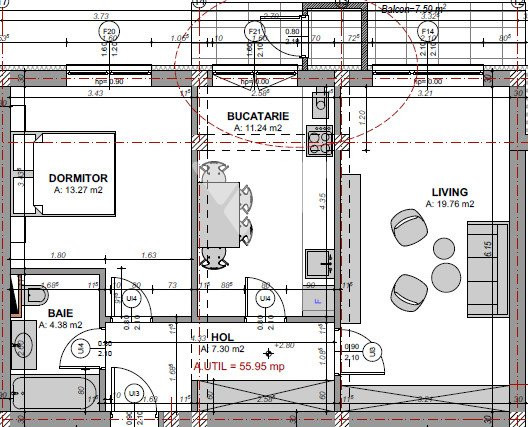 Apartament 2 camere la etaj 3 cu balcon si debara - zona Doamna Stanca