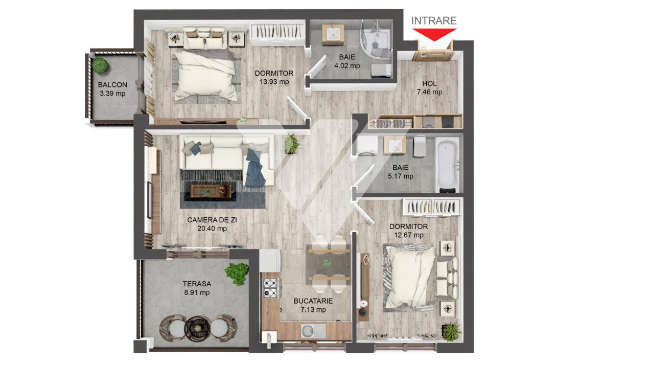 Apartament 3 camere 71 mp parter  - Pictor Brana Selimbar