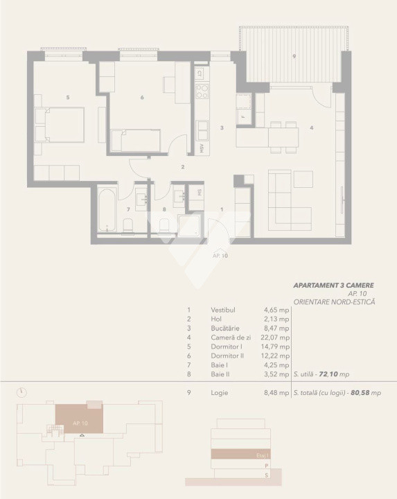 Apartament 3 camere 72mp cu loc de parcare - zona Turnisor Sibiu