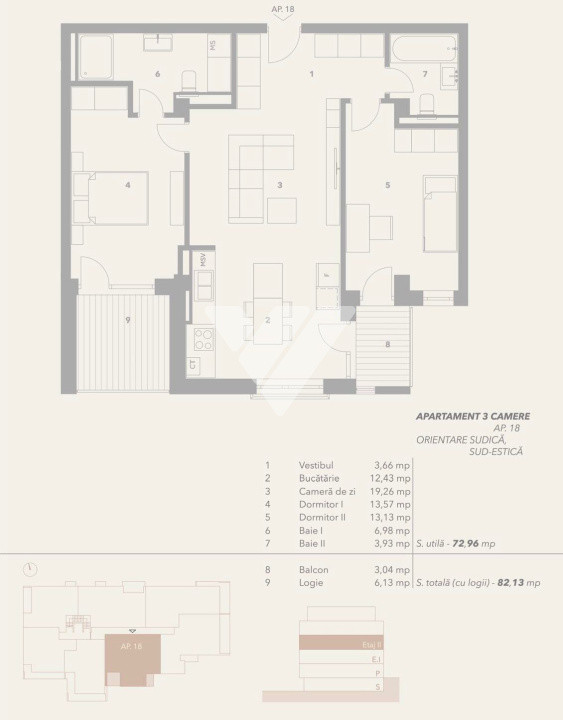 Apartament 3 camere etaj 2 cu lift si loc de parcare - zona Turnisor Sibiu