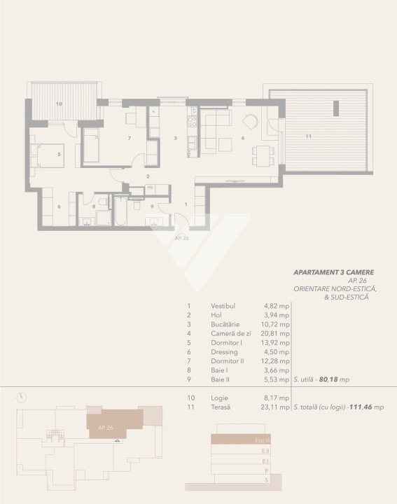 Apartament 3 camere 80 mp utili etaj 3 cu lift - zona Turnisor Sibiu