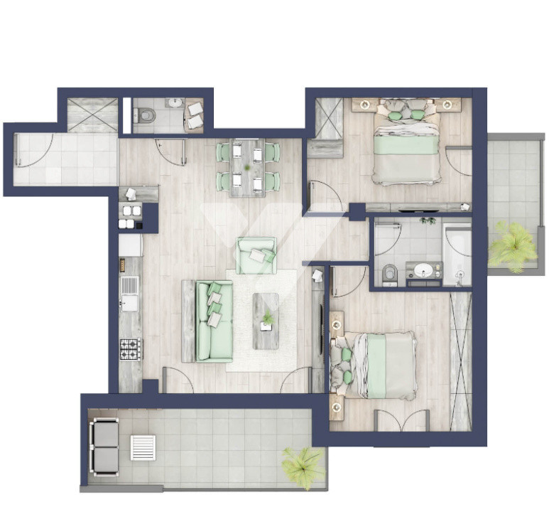  Apartament premium 3 camere 68 mp utili etaj 1 - Turnisor Sibiu