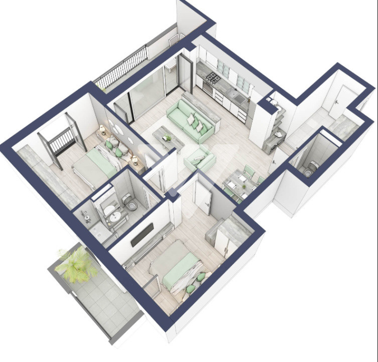  Apartament premium 3 camere 68 mp utili etaj 1 - Turnisor Sibiu