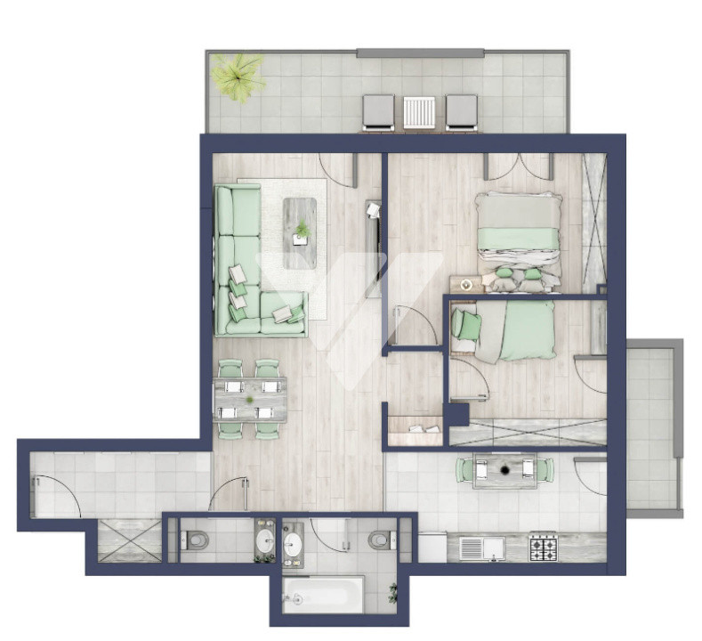  Apartament premium 3 camere si balcon etaj 1 - Turnisor Sibiu