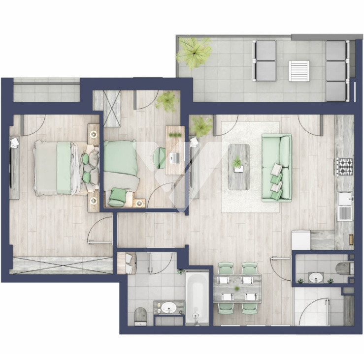  Apartament premium 3 camere 62 mp utili si balcon etaj 1 - Turnisor Sibiu