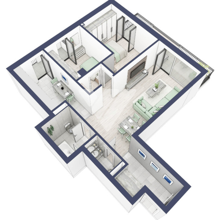  Apartament premium 3 camere  etaj 1 cu lift - Turnisor Sibiu