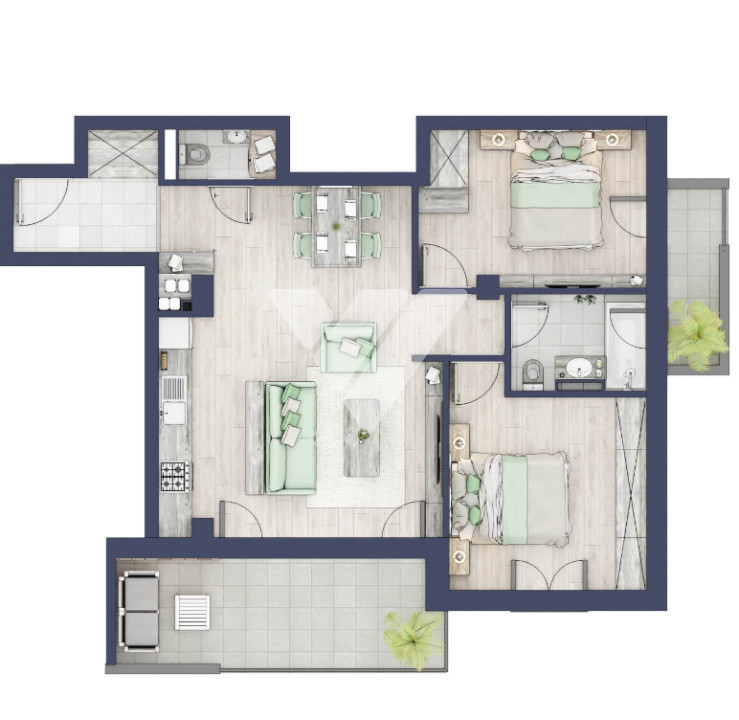  Apartament premium 3 camere 68 mp utili   etaj 2  - zona Turnisor Sibiu