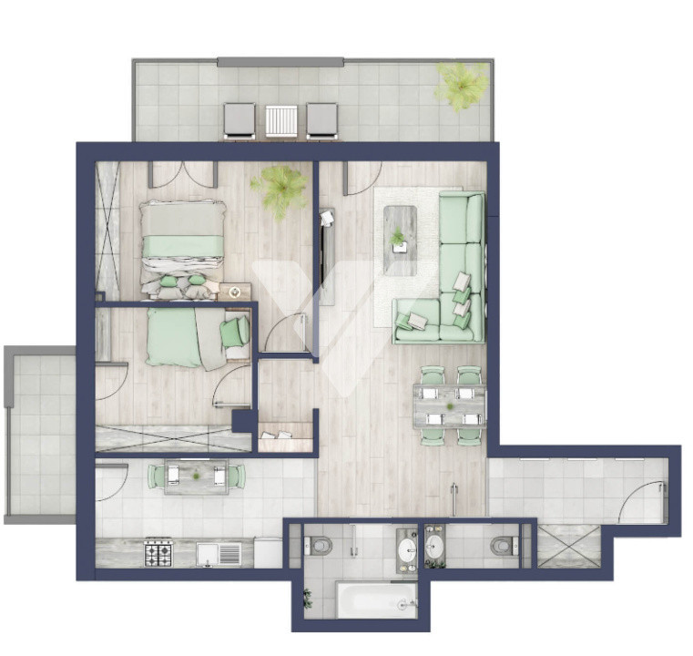  Apartament premium 3 camere 70 mp utili cu boxa  - zona Turnisor Sibiu