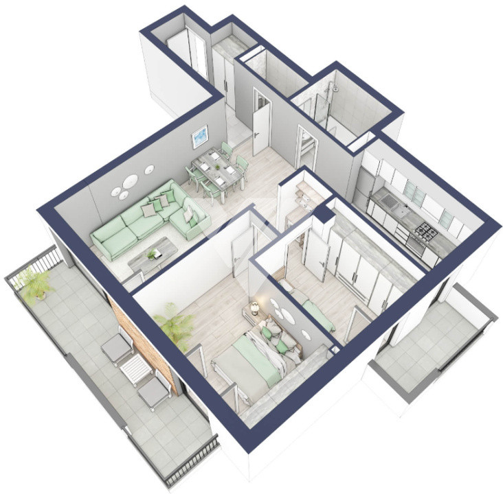  Apartament premium 3 camere 70 mp utili cu boxa  - zona Turnisor Sibiu