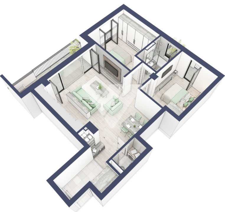  Apartament premium 3 camere parcare subterana si putraterana - Turnisor Sibiu