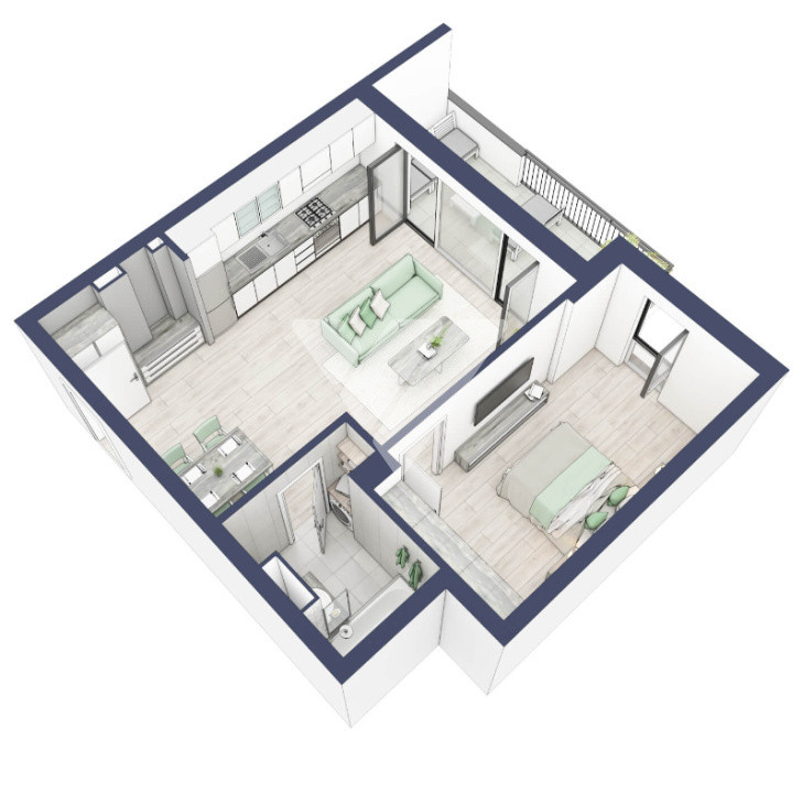  Apartament premium 2 camere 51 mp etaj 3 cu lift - Turnisor Sibiu