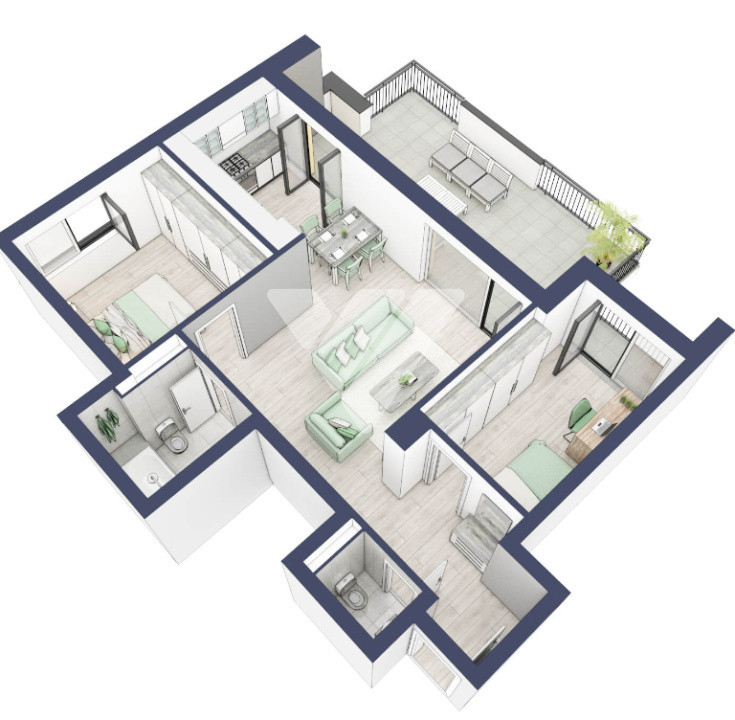  Apartament premium 3 camere etaj 3 cu terasa  - Turnisor Sibiu