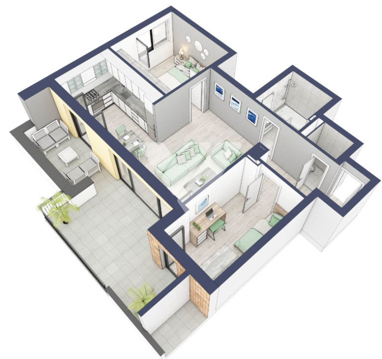  Apartament premium 3 camere etaj 3 cu boxa  - Turnisor Sibiu