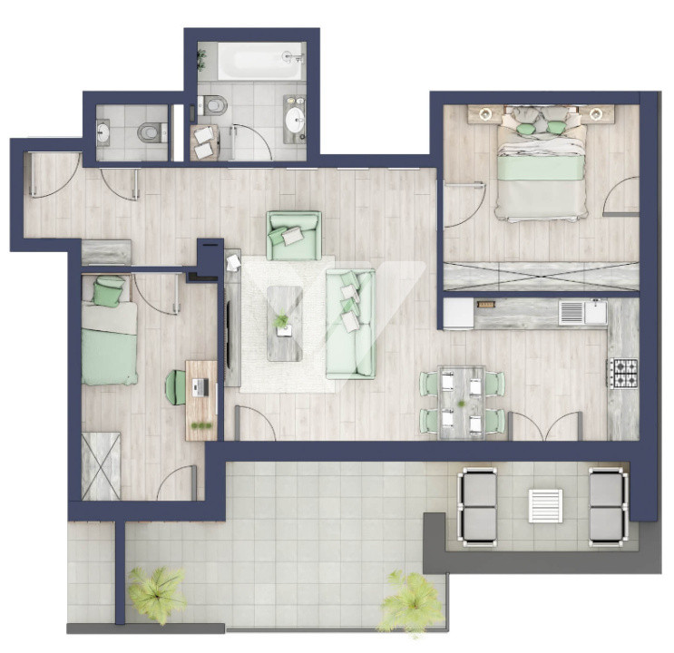  Apartament premium 3 camere 2 bai etaj 3 in Sibiu, Turnisor