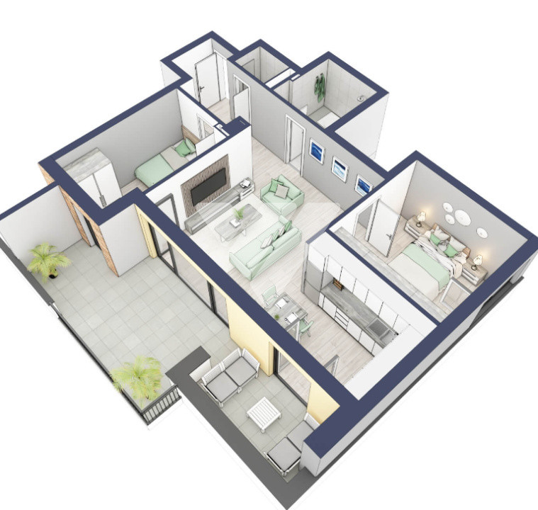  Apartament premium 3 camere 2 bai etaj 3 in Sibiu, Turnisor