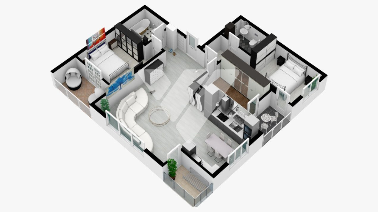 Apartament 4 camere 2 bai etaj 4  zona Lidl Doamna Stanca