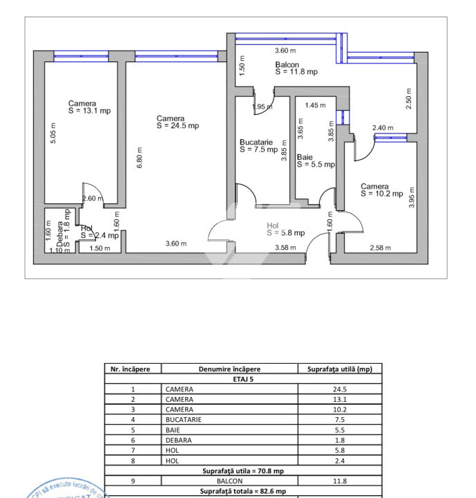 Apartament 3 camere 83 mp de vanzare Bvd. Mihai Viteazu Sibiu