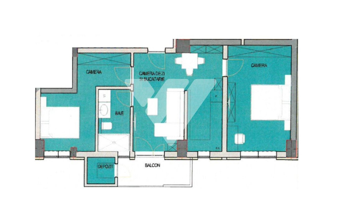 Apartament LA CHEIE 3 camere 60 mp balcon etaj 4 lift - Doamna Stanca