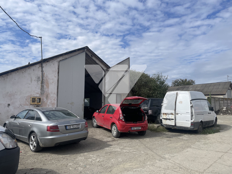 Teren intravilan industrial 1796 mp cu hala de 736 mp utili Sibiu
