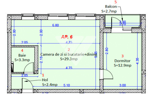 Apartament 2 camere etaj 1 in Selimbar - zona Shopping City 