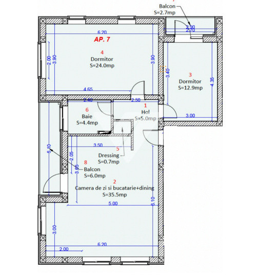 Apartament spatios 3 camere etaj 1 Selimbar - zona Shopping City 