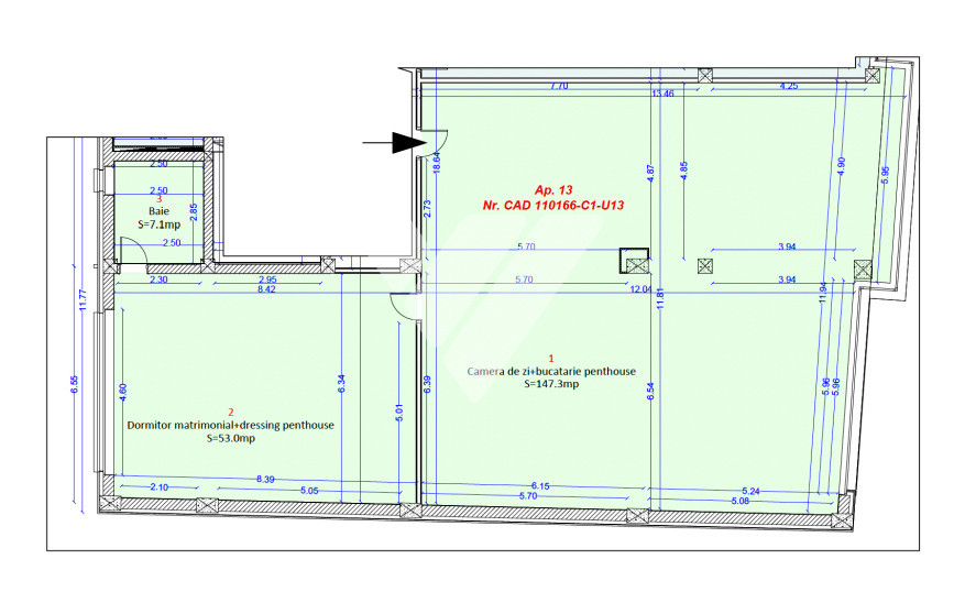 Penthouse etaj 1 cu 3 locuri de parcare - Selimbar zona Shopping City 