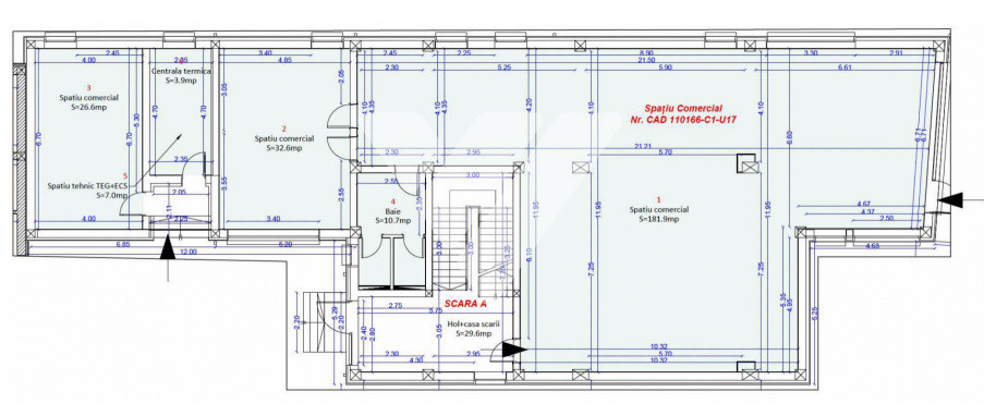 Spatiu comercial 263 mp utili parter Selimbar - zona Shopping City
