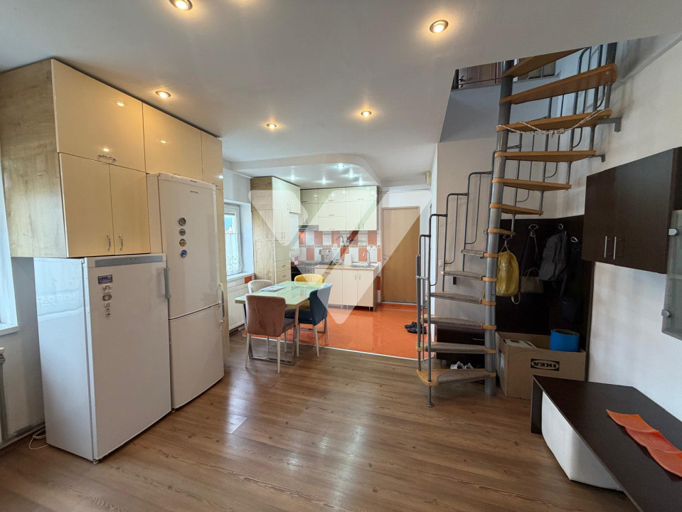Apartament 3 camere la mansarda mobilat 76 mp Ciresica Sibiu