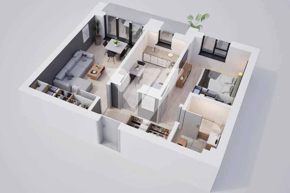 Apartament 2 camere cu balcon etaj 1 - zona Calea Surii Mici