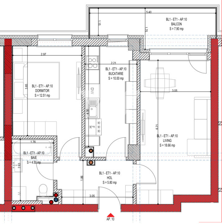 Apartament 2 camere cu balcon etaj 1 si lift - zona Calea Surii Mici