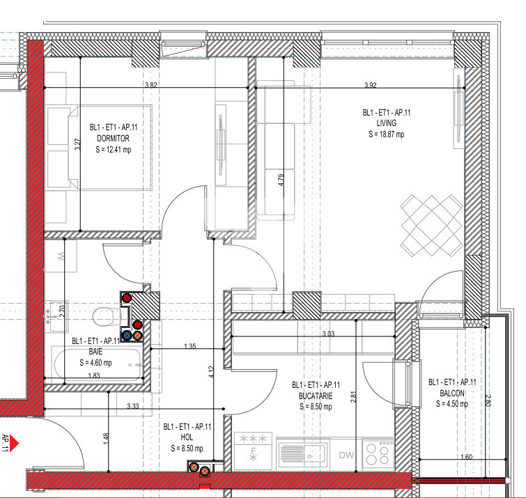 Apartament 2 camere cu balcon etaj 1 - zona Calea Surii Mici