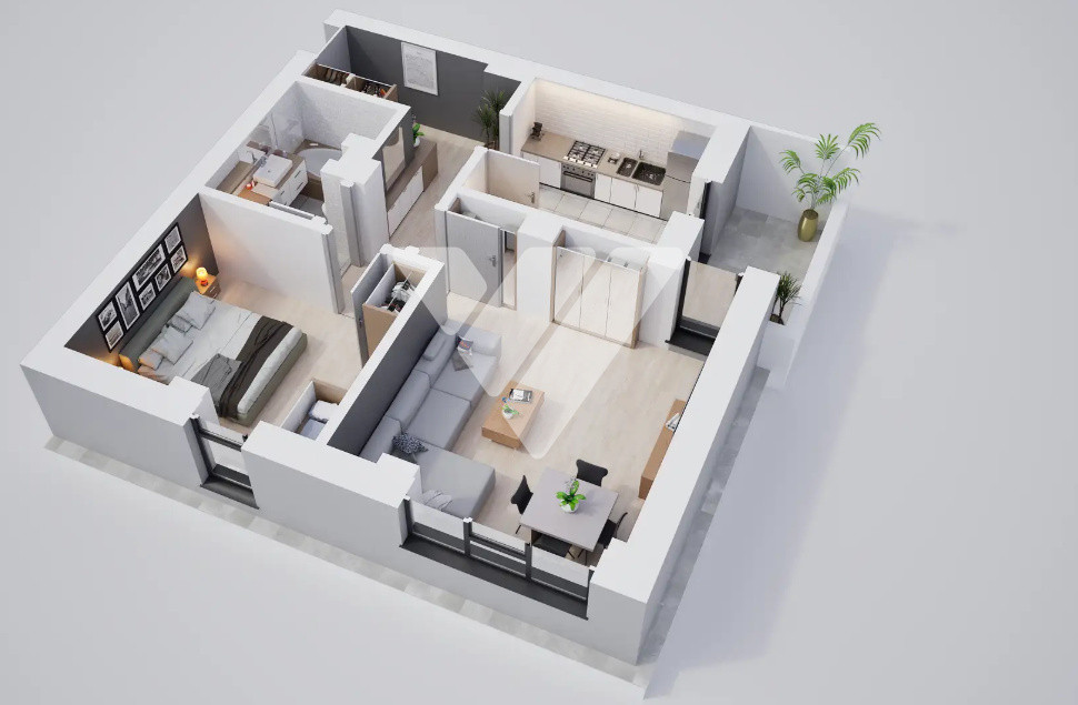 Apartament 2 camere cu balcon etaj 1 - zona Calea Surii Mici