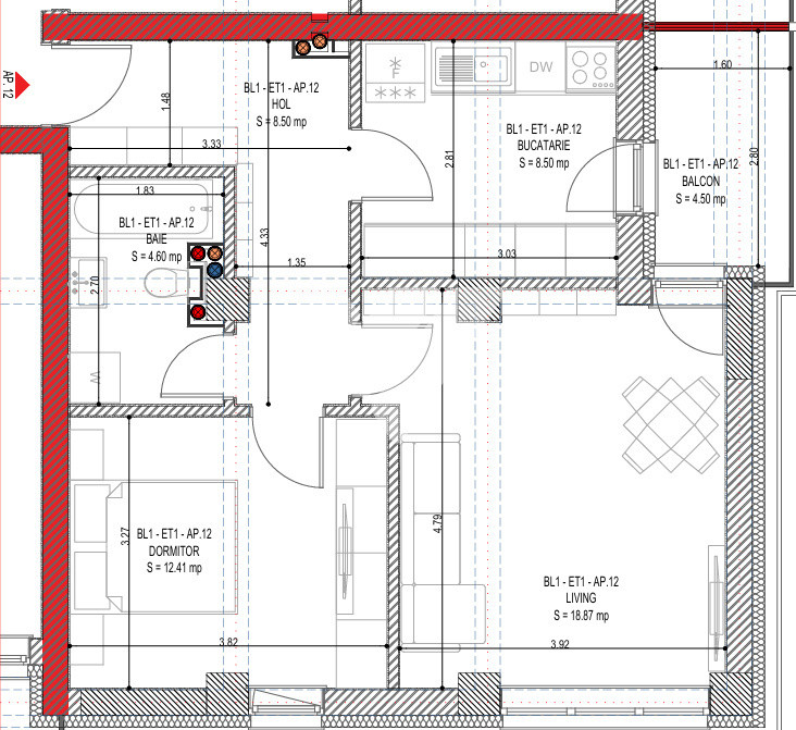 Apartament luminos 2 camere cu balcon etaj 1 - zona Calea Surii Mici