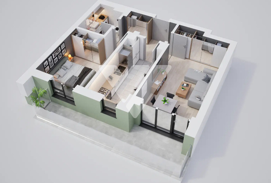 Apartament NOU 2 camere cu balcon 10 mp- zona Calea Surii Mici