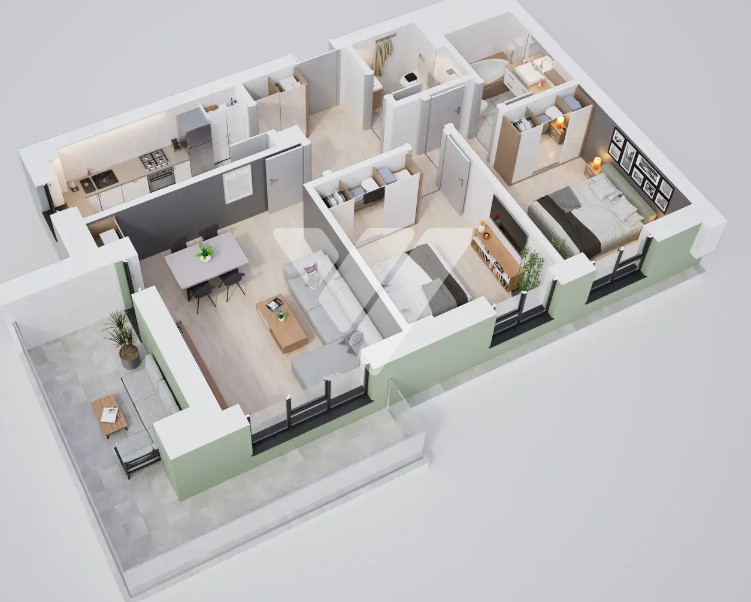 Apartament spatios 3 camere 71 mp utili etaj 2- zona Calea Surii Mici