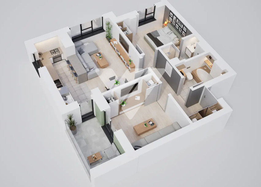 Apartament spatios 3 camere 68 mp utili  - zona Calea Surii Mici