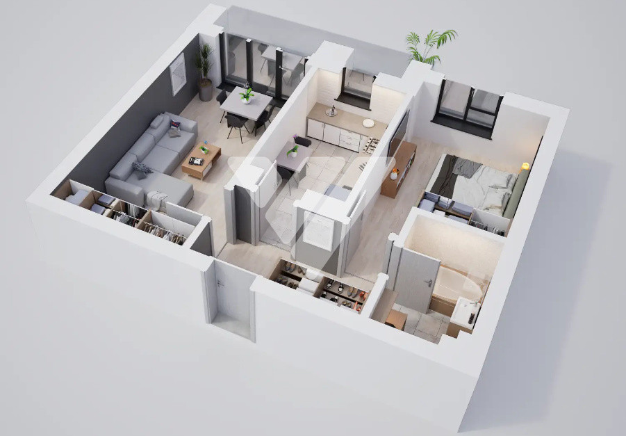 Apartament NOU 2 camere cu balcon etaj 2 - zona Calea Surii Mici