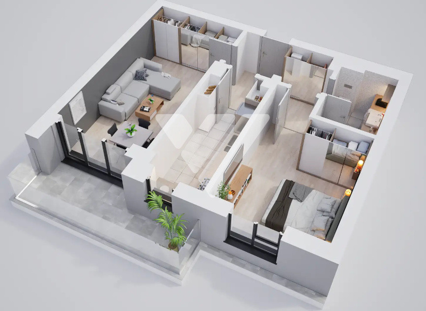 Apartament 2 camere cu balcon etaj 2 si lift - zona Calea Surii Mici