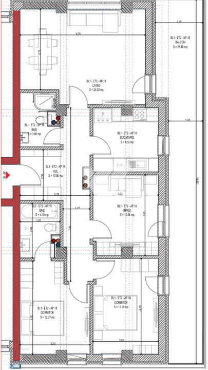 Apartament spatios 4 camere 90 mp utili etaj 2- zona Calea Surii Mici