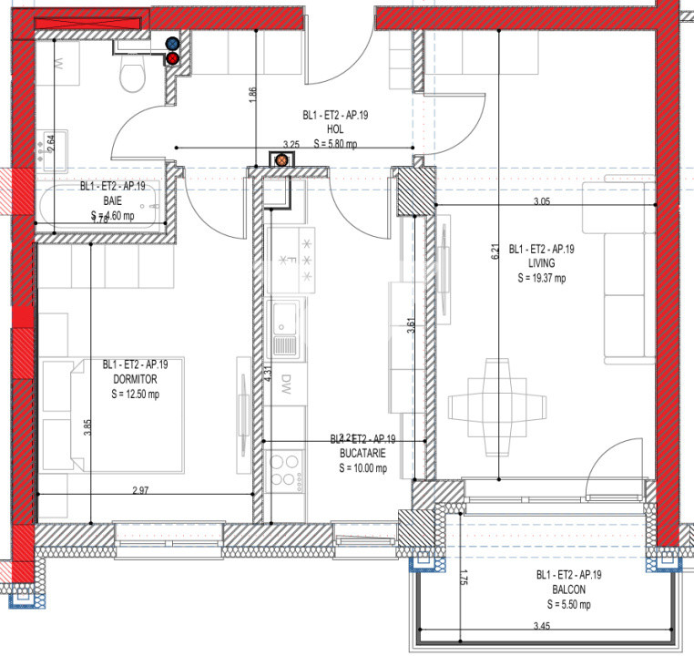 Apartament 2 camere cu balcon etaj 2 si lift - zona Calea Surii Mici
