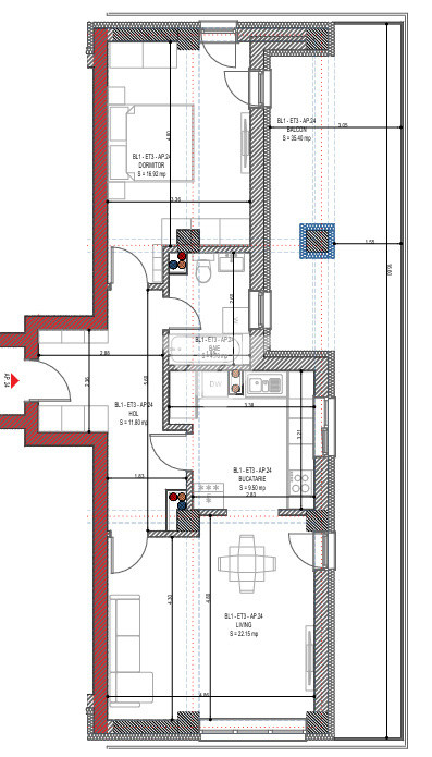 Apartament 2 camere cu terasa de 35 mp etaj 3 - zona Calea Surii Mici