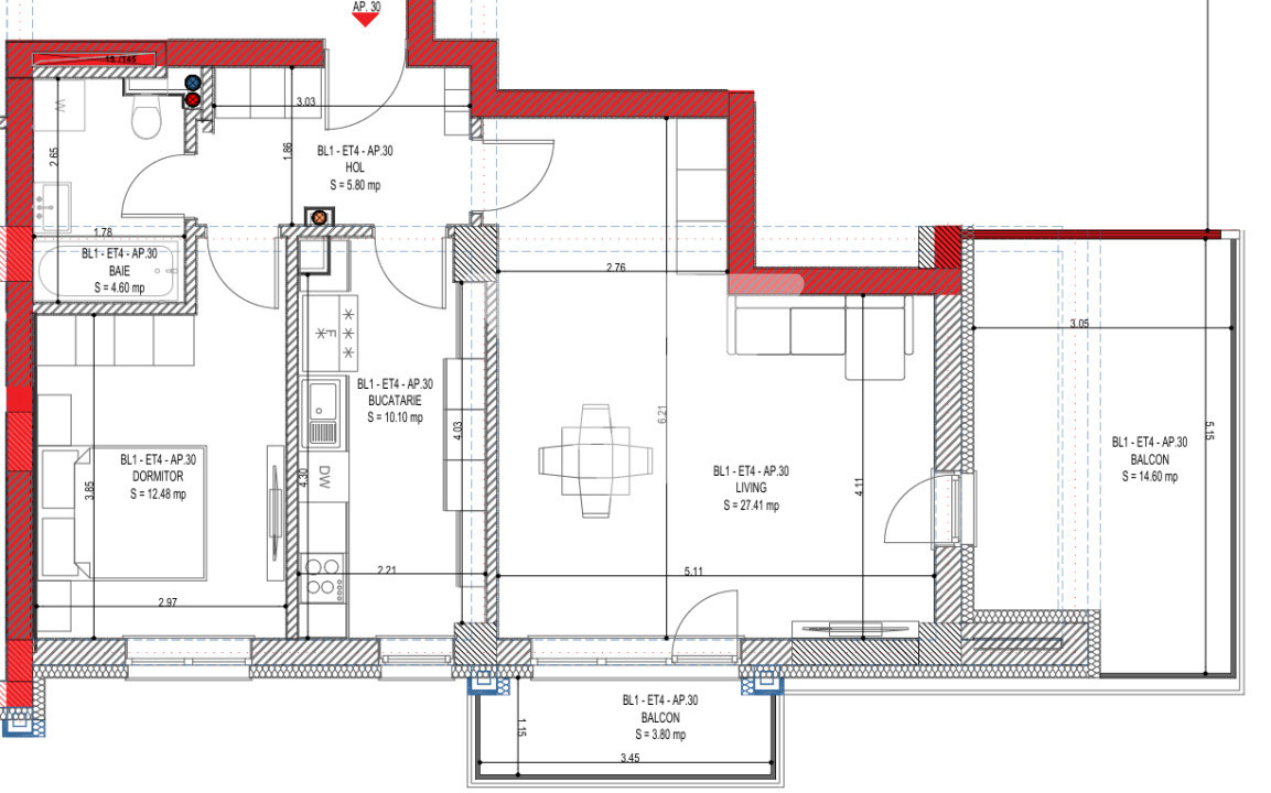 Apartament NOU 2 camere cu doua balcoane si lift-zona Calea Surii Mici
