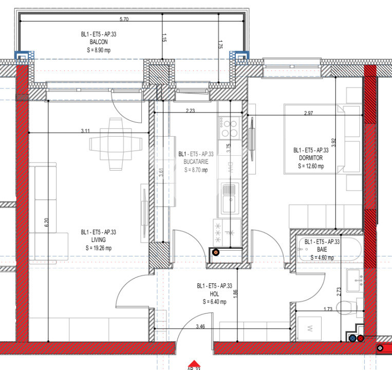 Apartament spatios 2 camere cu balcon si lift- zona Calea Surii Mici