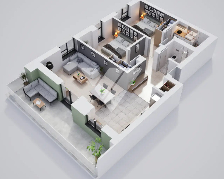 Apartament 3 camere si balcon de 15 mp etaj 5- zona Calea Surii Mici