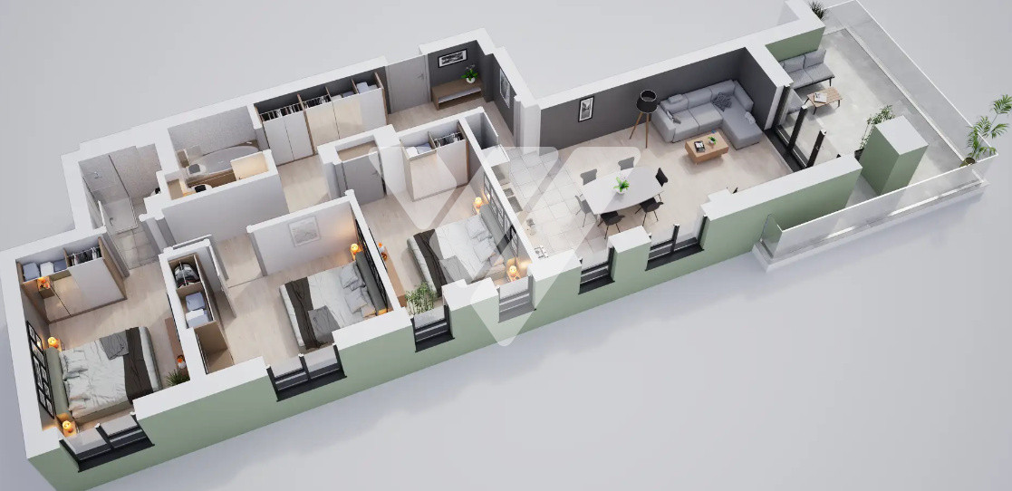 Apartament NOU 4 camere si balcon etaj 6 lift- zona Calea Surii Mici