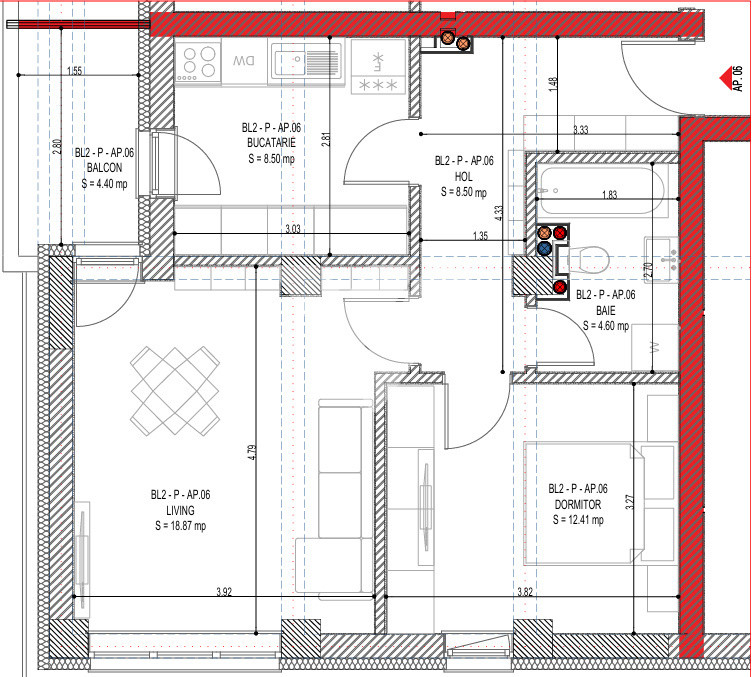 Apartament 2 camere 53 mp utili cu balcon parter-zona Calea Surii Mici