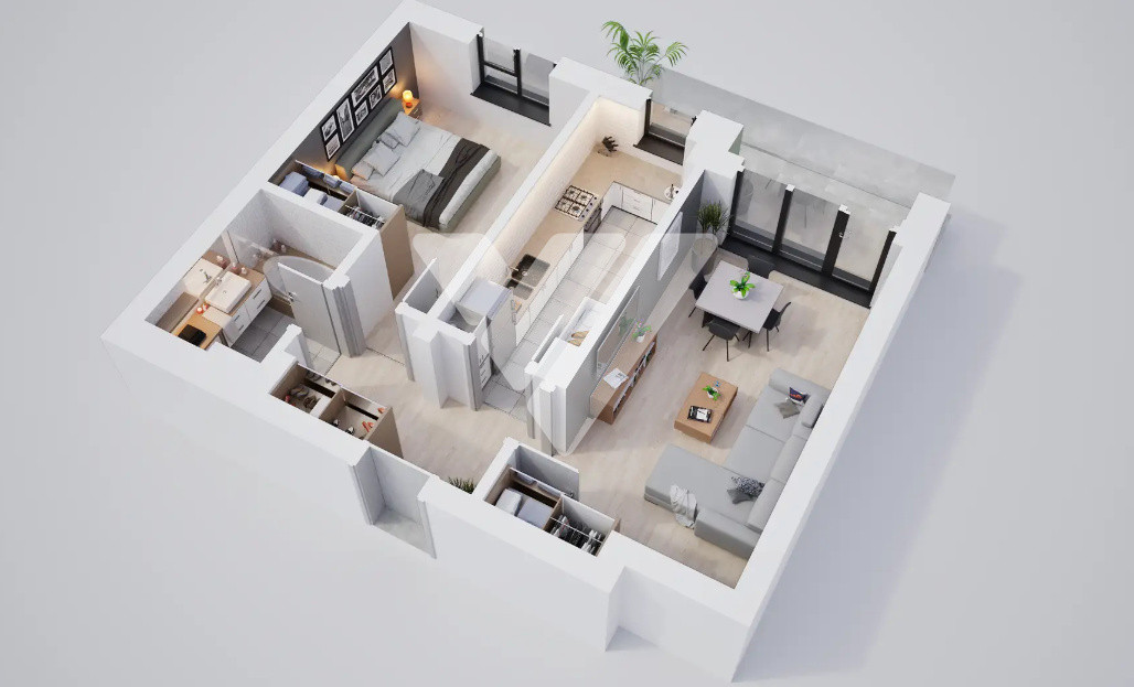 Apartament 2 camere cu balcon etaj 1 si lift - zona Calea Surii Mici