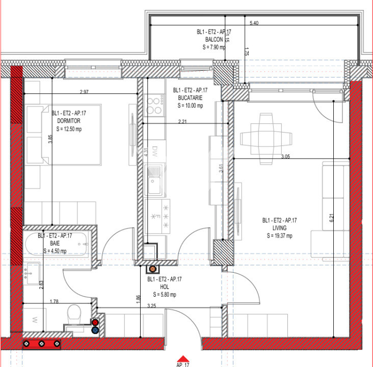 Apartament 2 camere 52 mp utili etaj 2 si lift - zona Calea Surii Mici