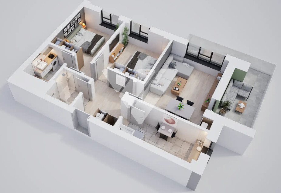 Apartament spatios 3 camere 71 mp etaj 3- zona Calea Surii Mici